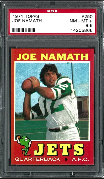 1971 Joe Namath Topps Football Card