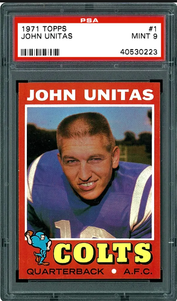 1971 Johnny Unitas Topps Football Card