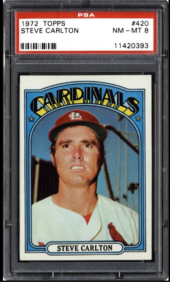 1972 Steve Carlton Topps Baseball Card