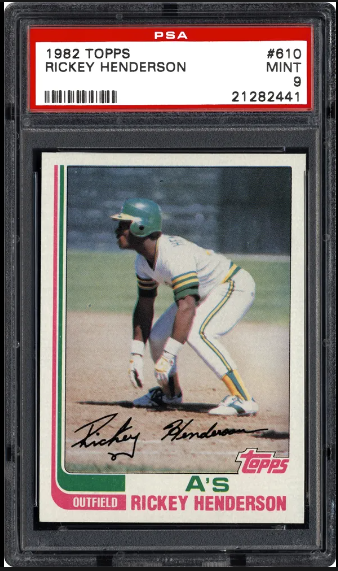 1982 Rickey Henderson In Action Topps Baseball Card