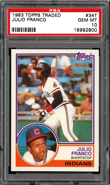 1983 Julio Franco Topps Baseball Card