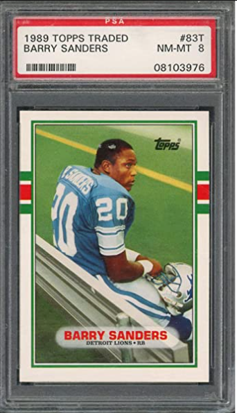 1989 Barry Sanders Topps Traded Rookie Card