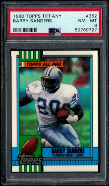 1990 Barry Sanders Topps Tiffany Card