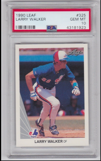 1990 Larry Walker Leaf Baseball Card