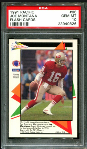 1991 Joe Montana Pacific Football Card