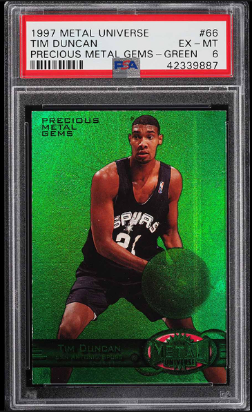 1997-98 Tim Duncan Metal Universe Precious Metal Gems Green