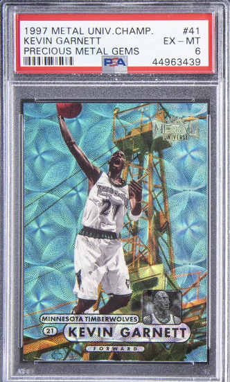 1997 Kevin Garnett Metal Universe Precious Metal Gems