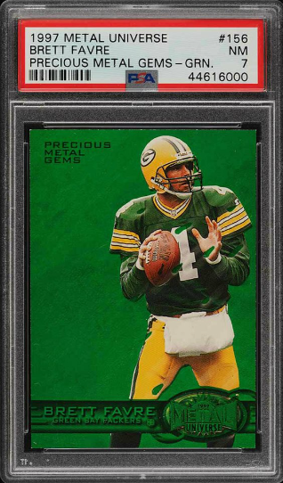 1997 Metal Universe Precious Metal Gems Brett Favre