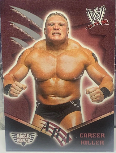 2002 Brock Lesnar Topps WWE Autographed Relic Card