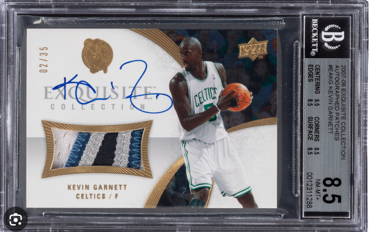 2007 Kevin Garnett Upper Deck Exquisite Collection Noble Nameplates Autograph Patch