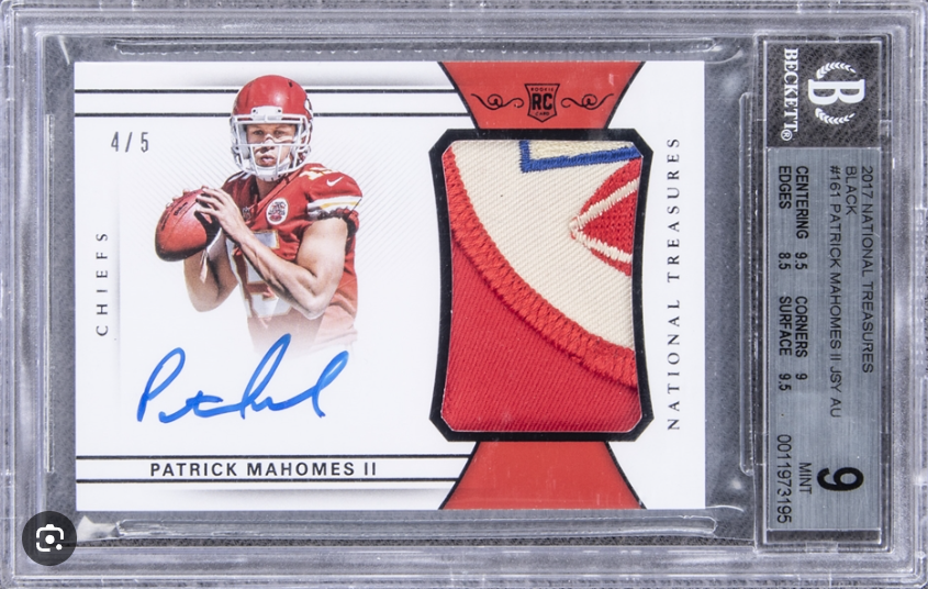 2017 Patrick Mahomes Panini National Treasures Rookie