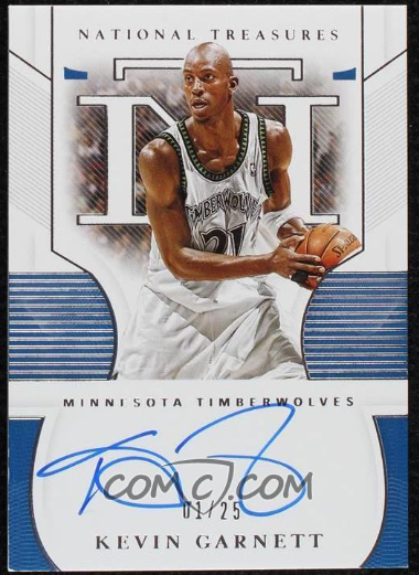 2020-21 Kevin Garnett Panini National Treasures Colossal Material Autograph Patch