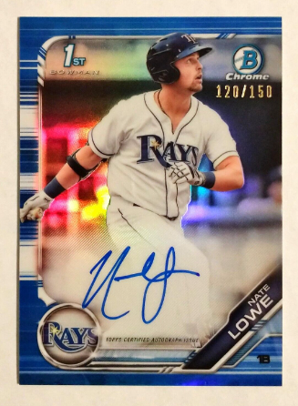 Bowman Chrome Prospect Autographs Blue Refractor Nathaniel Lowe