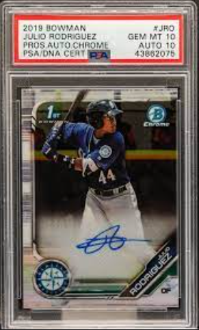 Bowman Julio Rodriguez Chrome Prospects Autographs Card