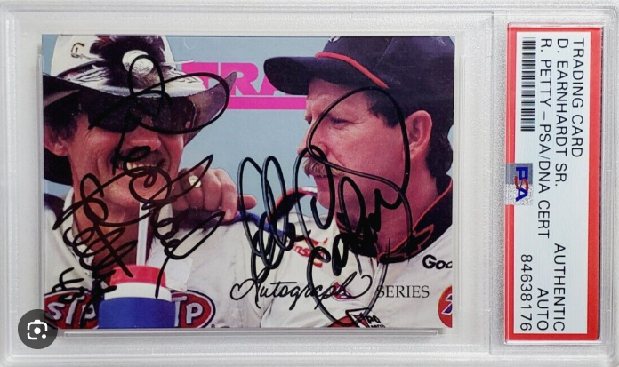 Richard Petty and Dale Earnhardt Sr. Dual Autograph Card