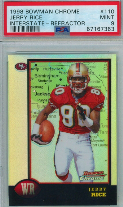 1998 Bowman Chrome #110 JERRY RICE Interstate Refractor