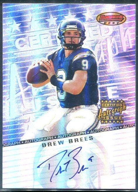 2001 Bowman's Best DREW BREES Rookie RC Auto Autograph Chargers BB-DBR