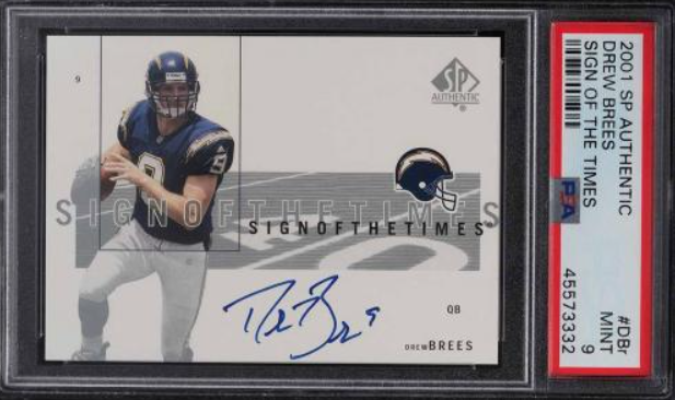 2001 SP Authentic Sign Of The Times Drew Brees ROOKIE RC AUTO