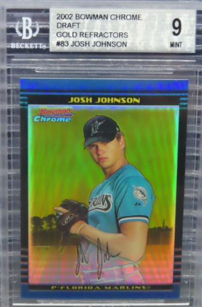 2002 Bowman Chrome Draft Josh Johnson Gold Refractor #49/50