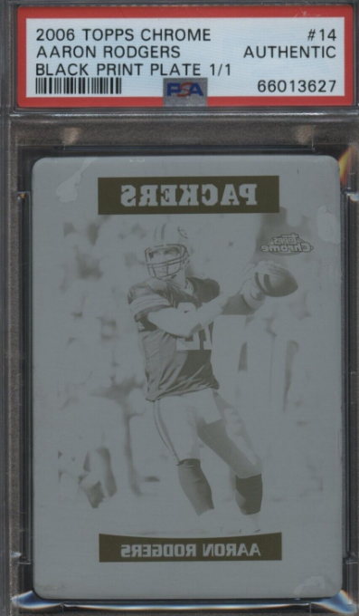 2006 Topps Chrome Aaron Rodgers Packers 1/1 Black Printing Plate PSA