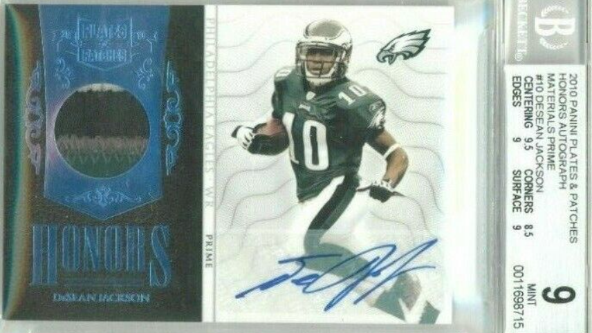 2010 Plates & Patches DeSean Jackson Honors Prime Patch Auto