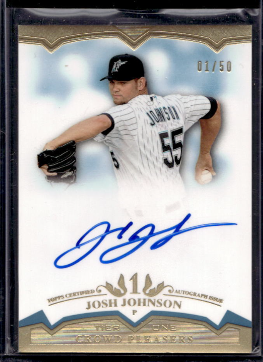 2011 Topps Tier One Josh Johnson Crowd Pleaser Auto Autograph #01/50 Marlins