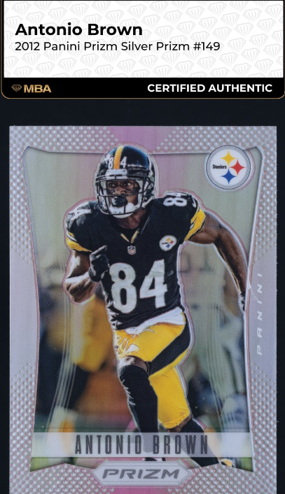 2012 Panini Prizm Silver Antonio Brown #149 MBA AUTH