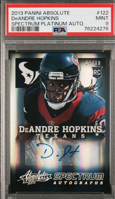 2013 Panini Absolute Spectrum Platinum Autograph 122 Deandre Hopkins