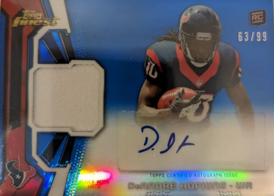 2013 Topps Finest Deandre Hopkins RC Auto patch /99 RAP-DH