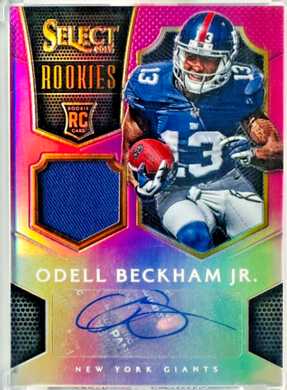 2014 Select Odell Beckham Jr. Fuchshia Prizm AUTO RC SP #/35 Redemption Giants