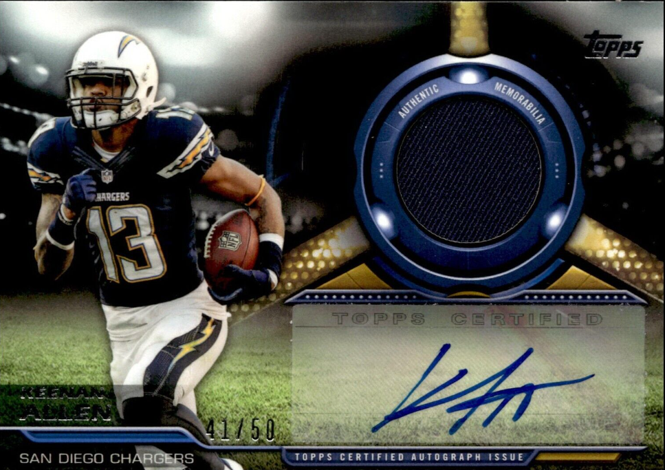 2014 Topps Football Patch Autograph Keenan Allen /50 San Diego Chargers