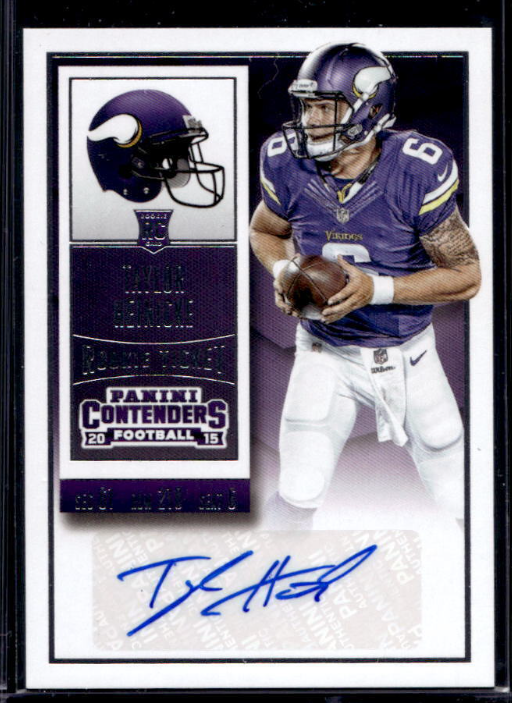 2015 Contenders Taylor Heinicke Rookie Ticket Autograph Auto RC #160 Vikings