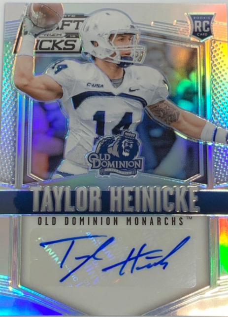 2015 Prizm Draft Picks Taylor Heinicke Silver Prizm Rookie Auto