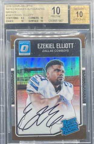 2016 Donruss Optic Rookie Auto Bronze Ezekiel Elliott