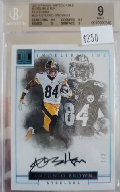 2016 Impeccable Indelible Ink Antonio Brown On Card Autograph