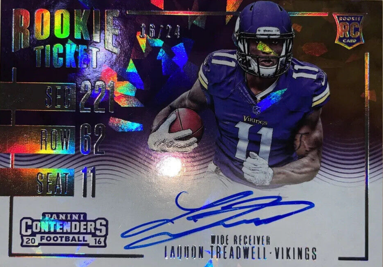 2016 Laquon Treadwell Contenders cracked ice rookie auto 16/24 SEAHAWKS