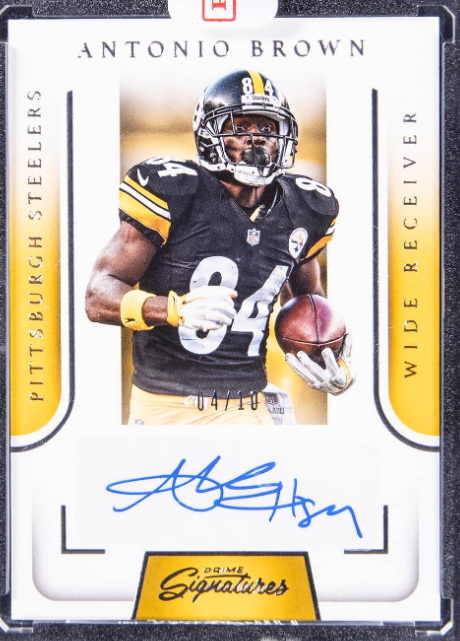 2016 Panini Prime Signatures Football #PS-AB Antonio Brown Signed Card (#04/10)