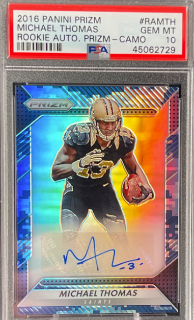 2016 Prizm Michael Thomas PRIZM CAMO ROOKIE AUTO