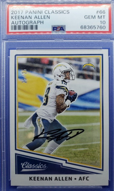 2017 Classics KEENAN ALLEN PSA 10 Autograph card #/25 auto LOS ANGELES CHARGERS