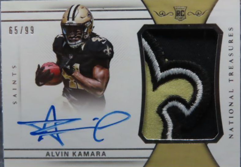 2017 National Treasures Alvin Kamara Rookie Patch Auto Autograph #65/99 Saints