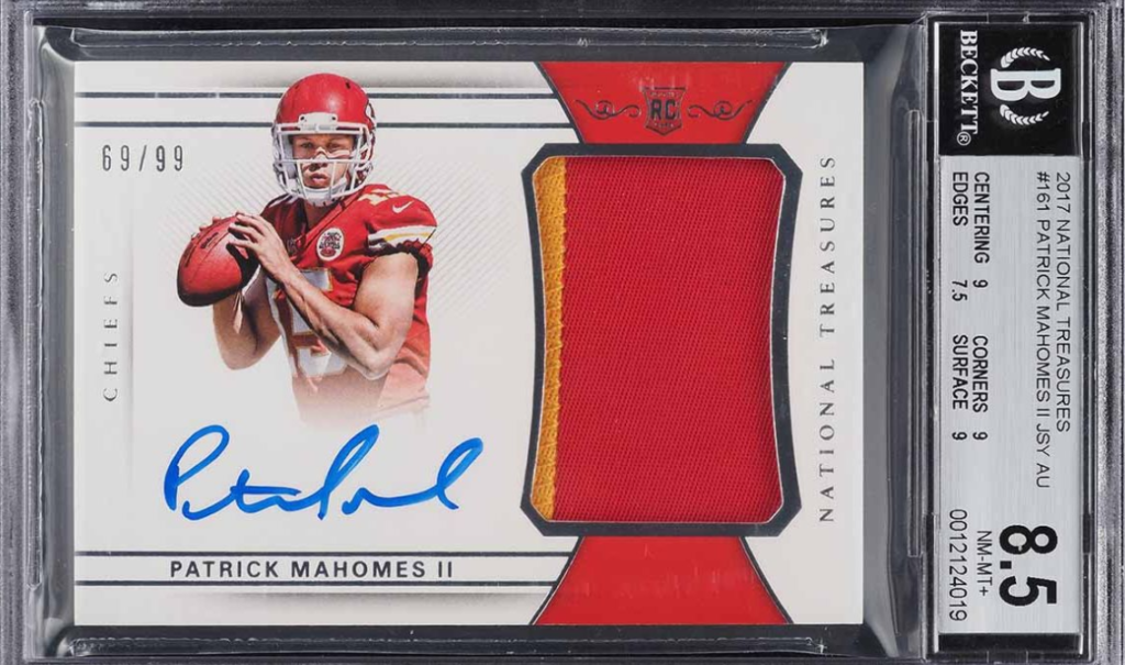 2017 National Treasures Patrick Mahomes II ROOKIE PATCH AUTO /99 #161