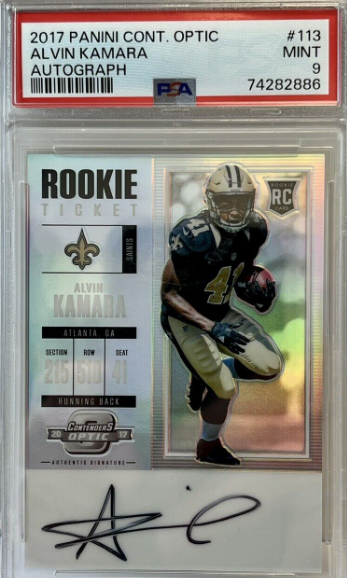 2017 Panini Contenders Alvin Kamara #113 Rookie Auto SP