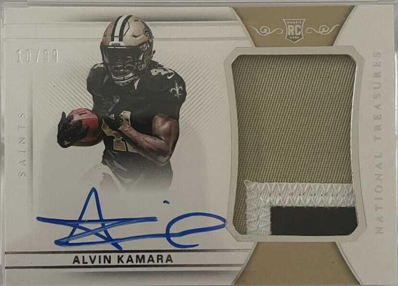 2017 Panini National Treasures Alvin Kamara True RPA /99 Rookie Patch Auto RC