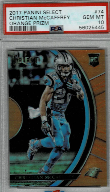 2017 Panini Select #74 Christian McCaffrey RC Orange Prizm /49