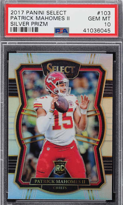 2017 Select Premier Level Silver Prizm Patrick Mahomes II ROOKIE #103