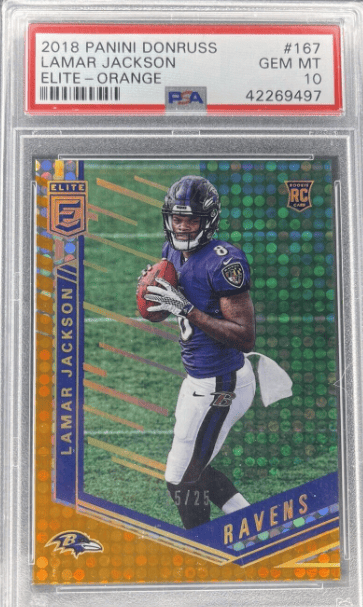 2018 Panini Donruss Elite Lamar Jackson Orange #/25