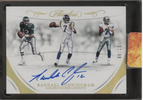 2018 Panini Flawless Holo Gold Randall Cunningham AUTO 8/10