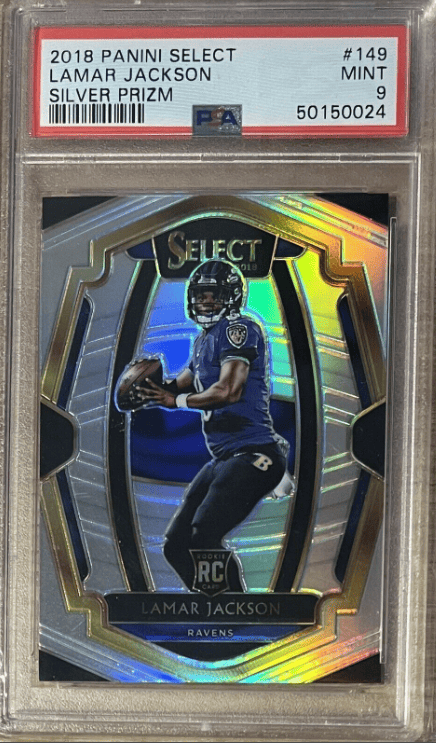 2018 Panini Select LAMAR JACKSON #149 Rookie Premier Level Silver Prizm