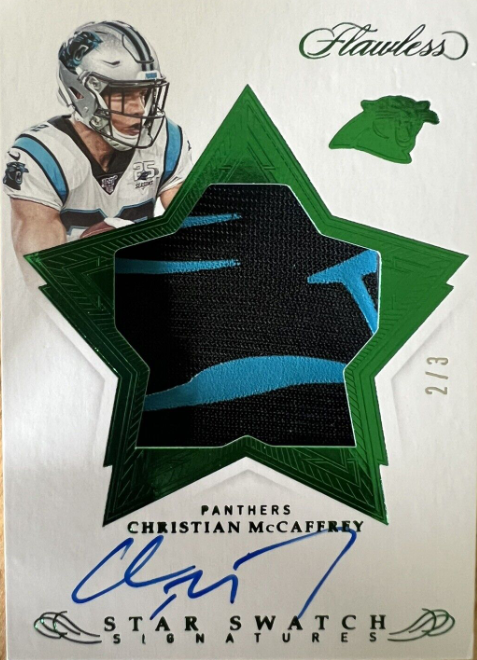 2019 Flawless Star Swatch Signatures Emerald Christian McCaffrey 2/3 Ding Corner