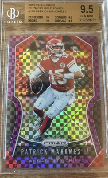 2019 Panini Prizm Purple Power Patrick Mahomes BGS 9.5